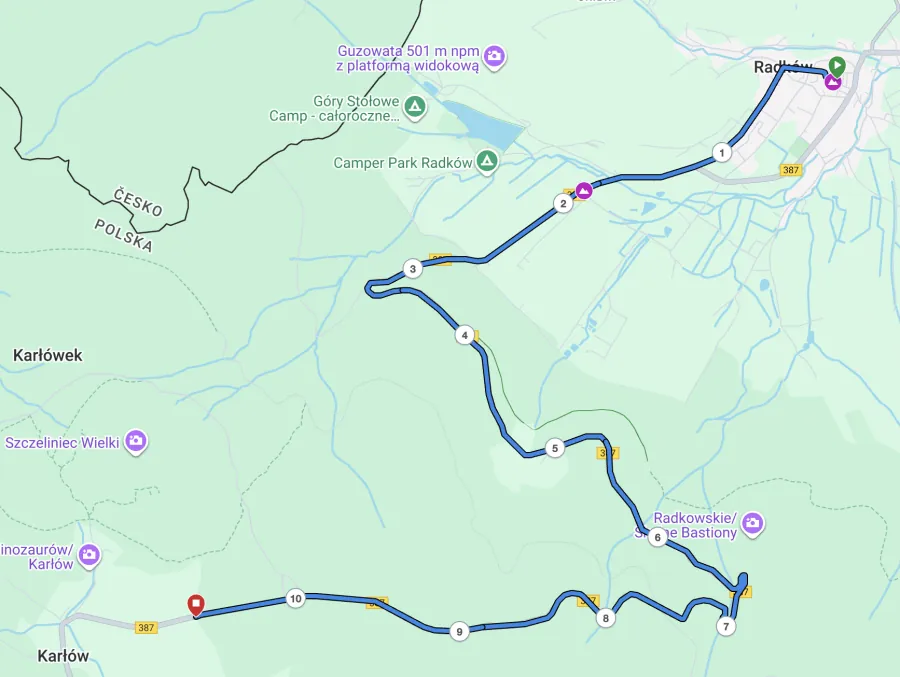 Časovka – mapa