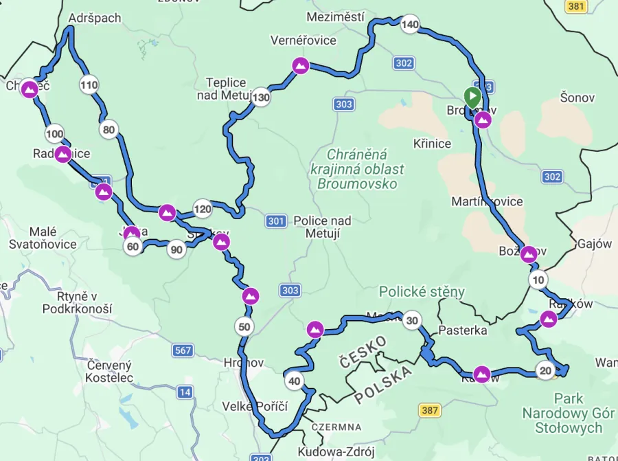 Granfondo – mapa